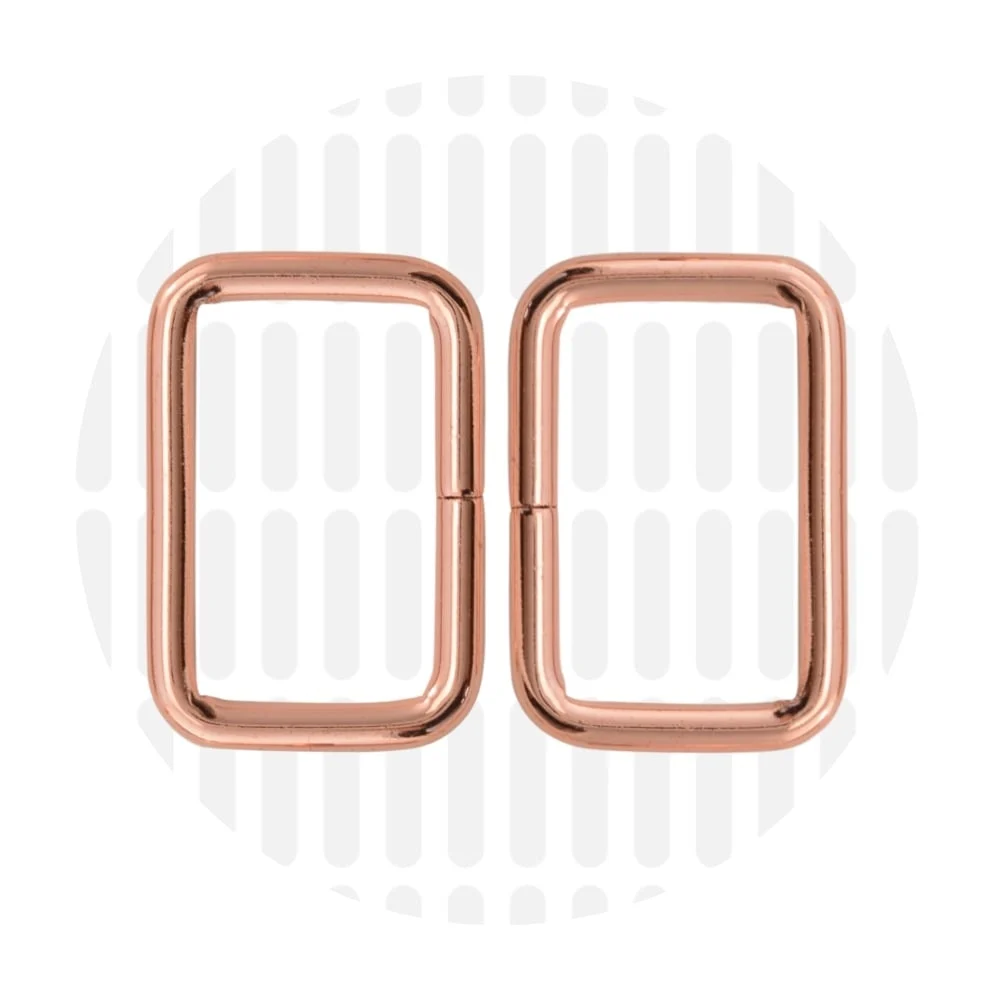 Rechteckring 32 mm 2er-Set - Roségold - ZipperZoo