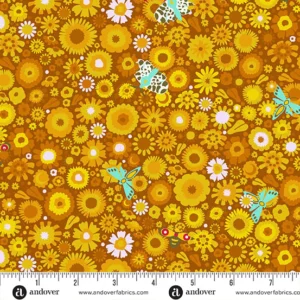Camp Kitschy Lala - Daisy Field Marigold - Alison Glass - Andover - A-1715-Y