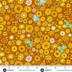 Camp Kitschy Lala - Daisy Field Marigold - Alison Glass - Andover - A-1715-Y