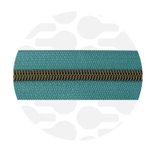 Endlos-Reißverschluss #5 - Mineral Green / Altmessing - 1-Meter-Zuschnitt - ZipperZoo