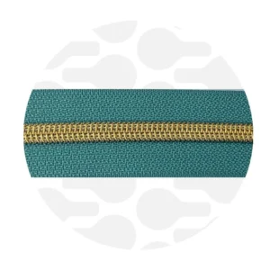 Endlos-Reißverschluss #5 - Mineral Green / Gold - 1-Meter-Zuschnitt - ZipperZoo