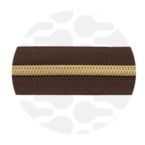 Endlos-Reißverschluss #5 - Brownie / Gold - 1-Meter-Zuschnitt - ZipperZoo