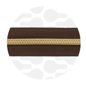 Endlos-Reißverschluss #5 - Brownie / Gold - 1-Meter-Zuschnitt - ZipperZoo