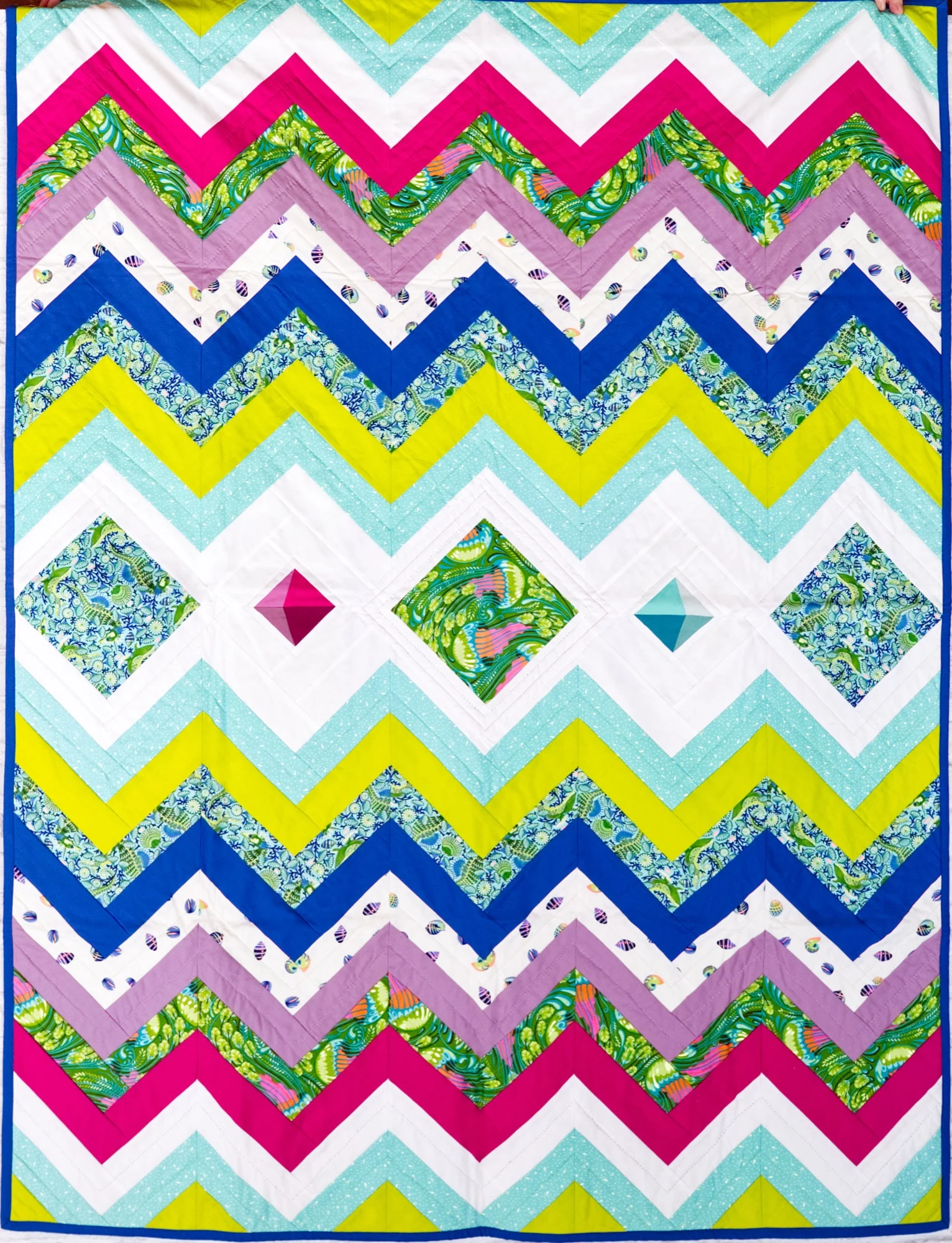 Quilt - Sommerliche Patchworkdecke "Underwater Love"