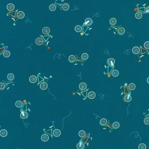 Full Speed Ahead! - Bicycles Teal - Robert Kaufman - SRKD-24041-213