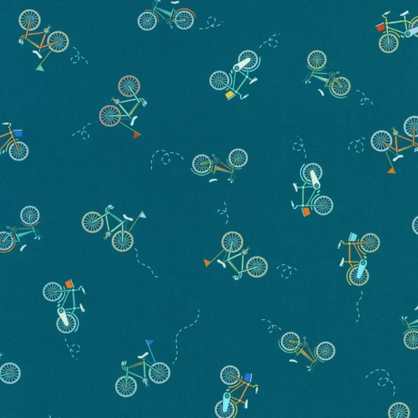 Full Speed Ahead! - Bicycles Teal - Robert Kaufman - SRKD-24041-213