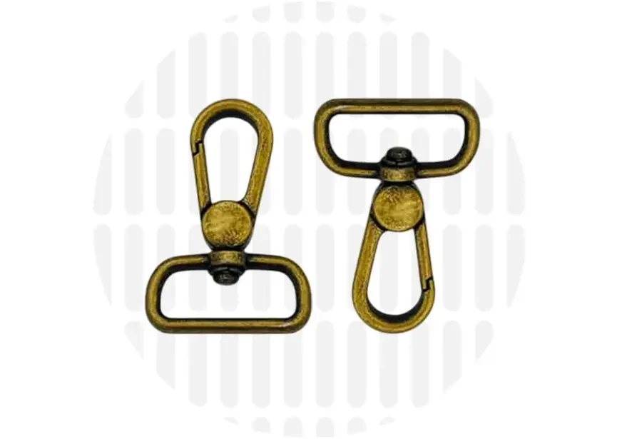 Karabiner 25 mm 2er-Set - Altmessing - ZipperZoo