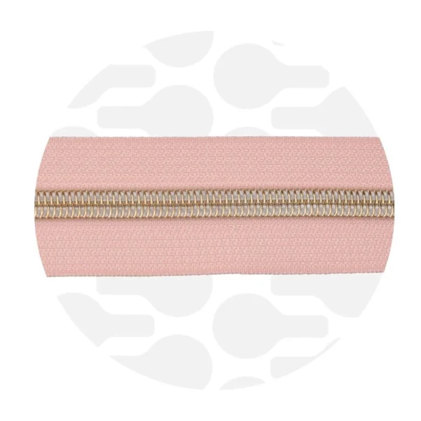Endlos-Reißverschluss #5 - Frosted Peach / Gold - 1-Meter-Zuschnitt - ZipperZoo