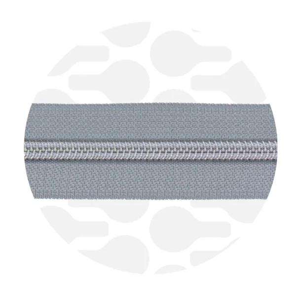 Endlos-Reißverschluss #5 - Stone Grey / Nickel - 1-Meter-Zuschnitt - ZipperZoo