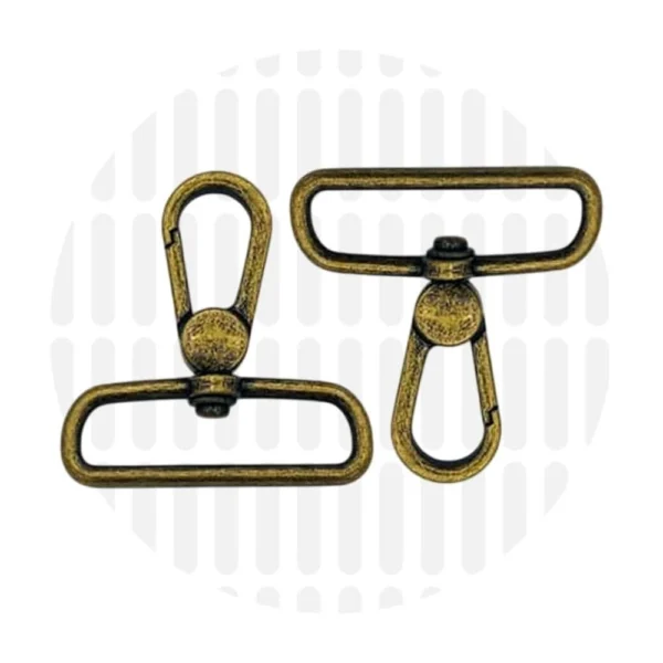 Karabiner 38 mm 2er-Set - Altmessing - ZipperZoo - 113-1338-BR-02