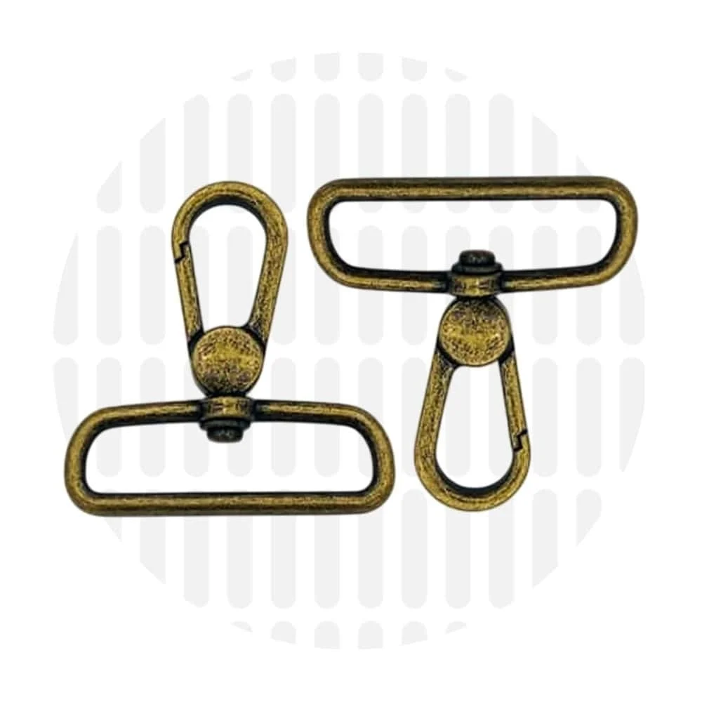 Karabiner 38 mm 2er-Set - Altmessing - ZipperZoo - 113-1338-BR-02