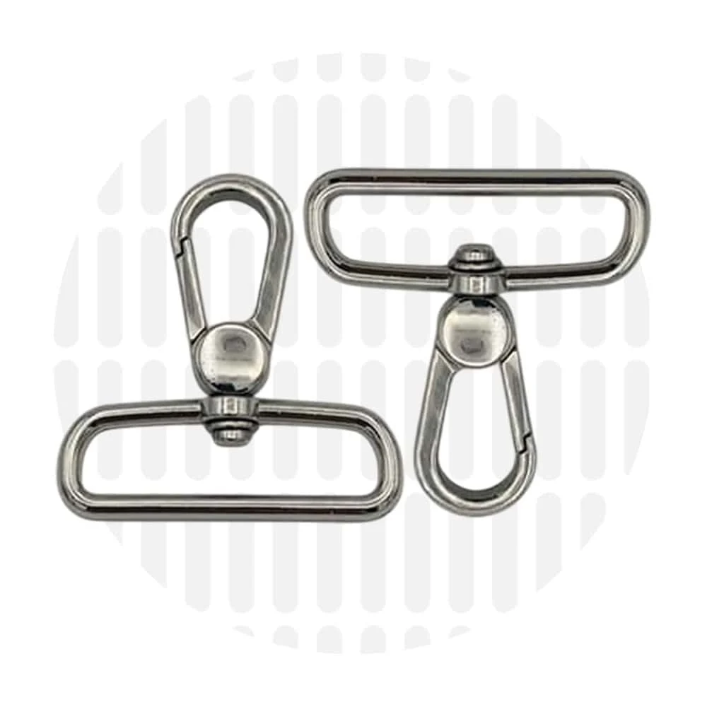 Karabiner 38 mm 2er-Set - Nickel - ZipperZoo - 113-1338-NI-02