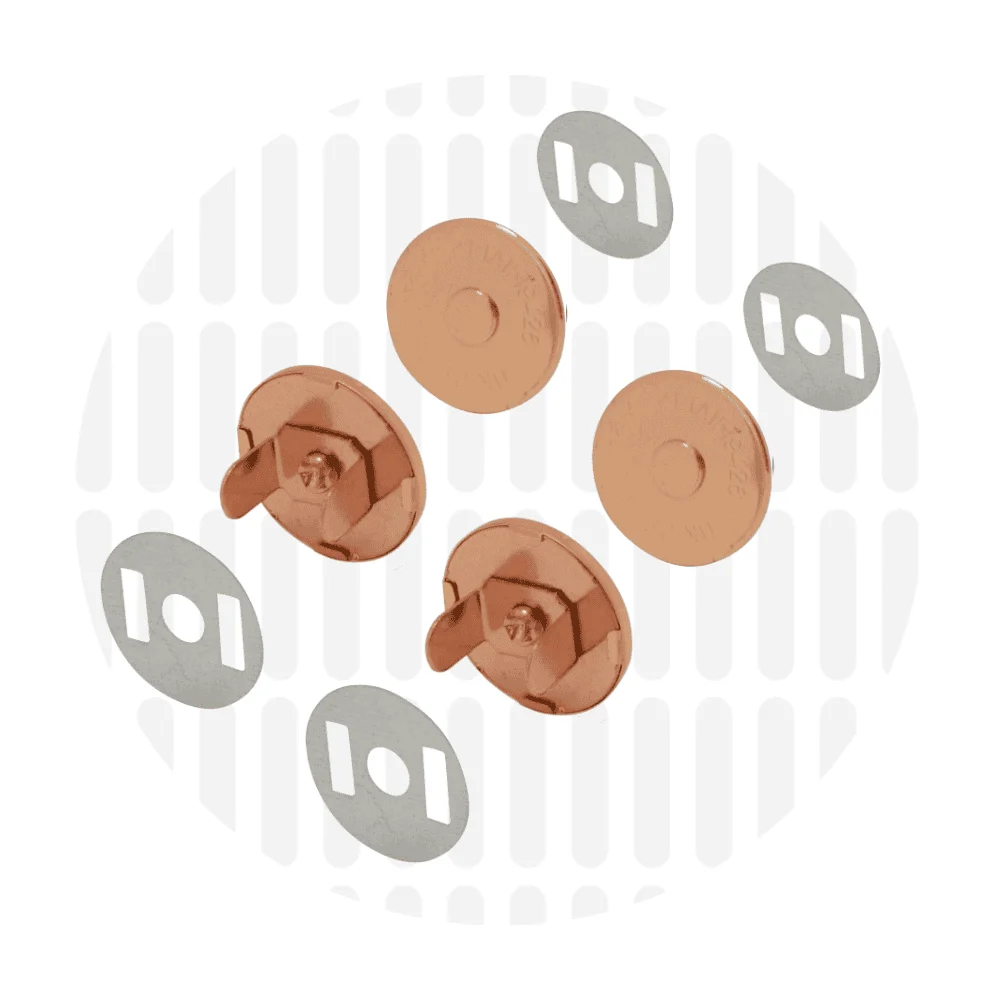 Magnetverschluß flach 18 mm - 2er-Set - Roségold - ZipperZoo - 238-1018-RG-02