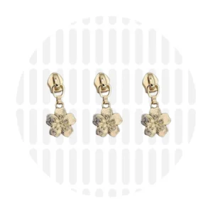 Schieber für Endlos-Reißverschluss #5 – Kirschblüte Gold – 3er Set – ZipperZoo