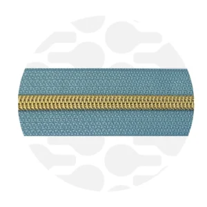 Endlos-Reißverschluss #5 - Foggy Blue / Gold - 1-Meter-Zuschnitt - ZipperZoo