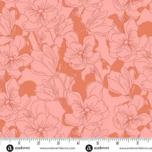 Andover Fabrics - Color Me Whispered - Magnolia Veil Coral - 10068-O