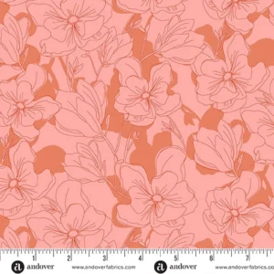 Andover Fabrics - Color Me Whispered - Magnolia Veil Coral - 10068-O