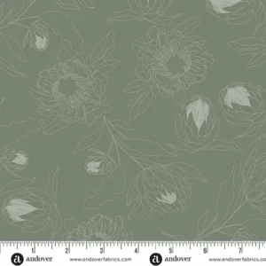 Andover Fabrics - Color Me Whispered - Protea Whisper Olive - 10070-G