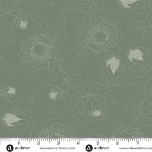 Andover Fabrics - Color Me Whispered - Protea Whisper Olive - 10070-G
