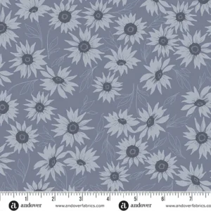Andover Fabrics - Color Me Whispered - Marguerite Mist Dark Grey - 10072-C