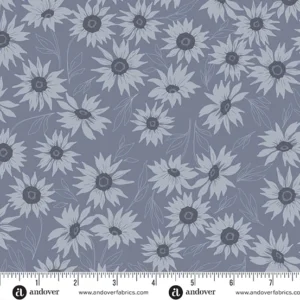 Andover Fabrics - Color Me Whispered - Marguerite Mist Dark Grey - 10072-C