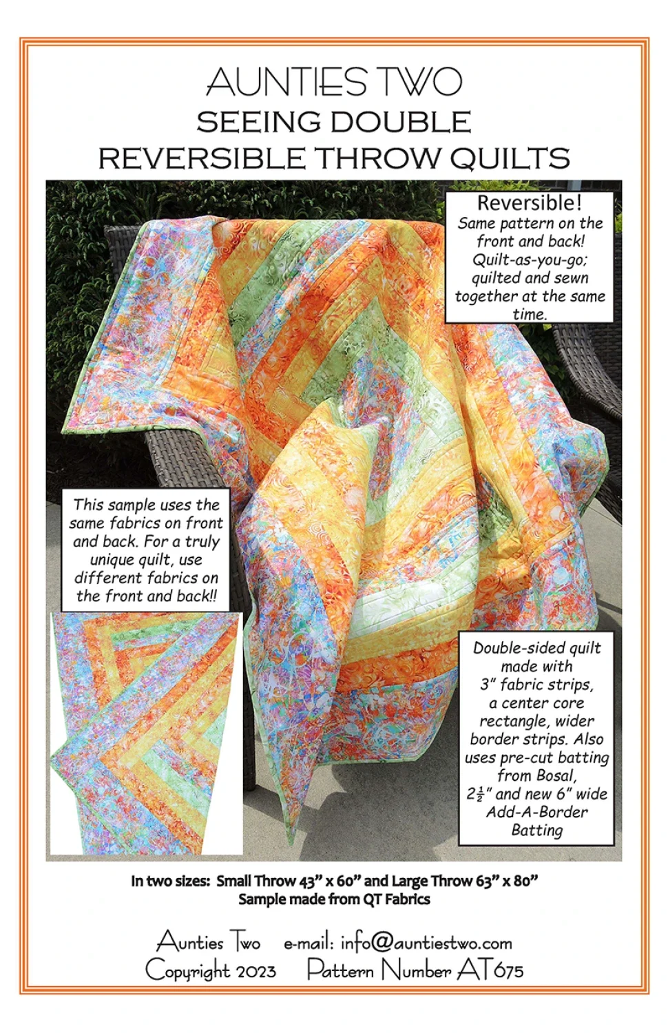 Seeing Double Quilt - Schnittmuster von Aunties Two - Papierform