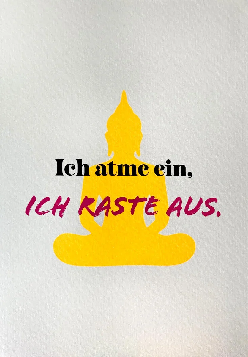 Postkarte - Ich atme ein, ich raste aus - Neon Notes - PV7533