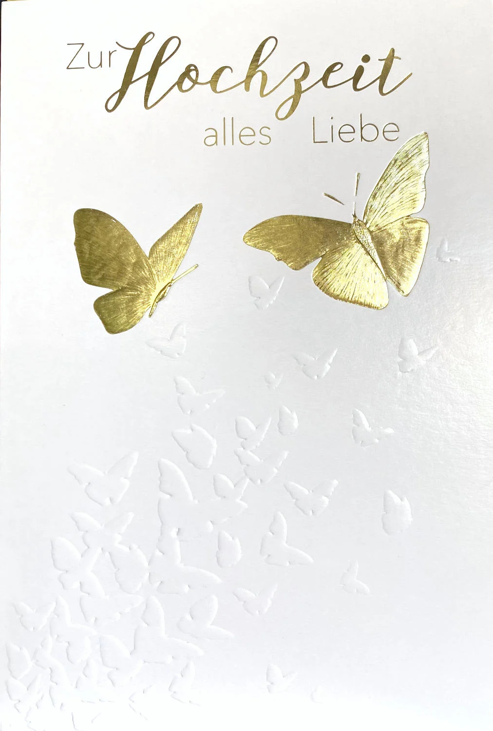 Grußkarte - "Zur Hochzeit alles Liebe" - Schmetterlinge