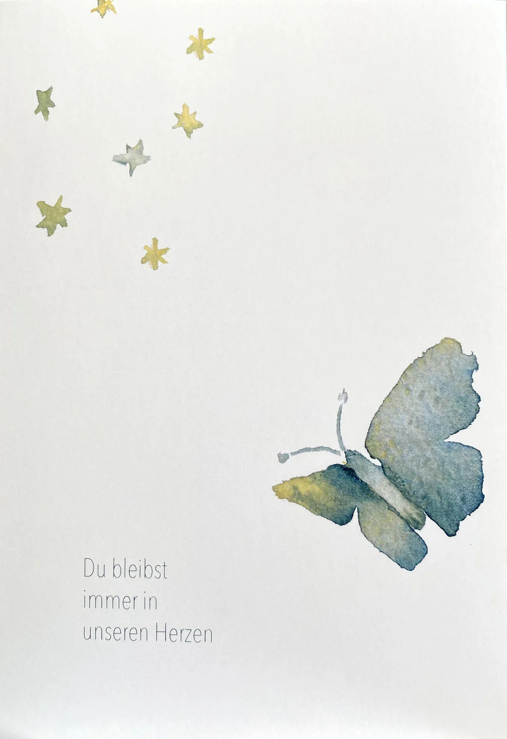 Trauerkarte "Du bleibst immer in unseren Herzen" - Schmetterling