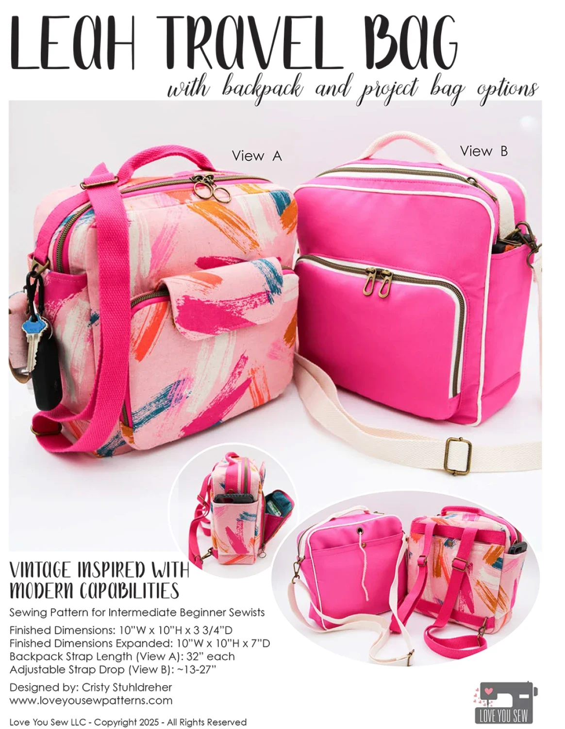 Leah Travel Bag - Schnittmuster von Love You Sew - Papierform