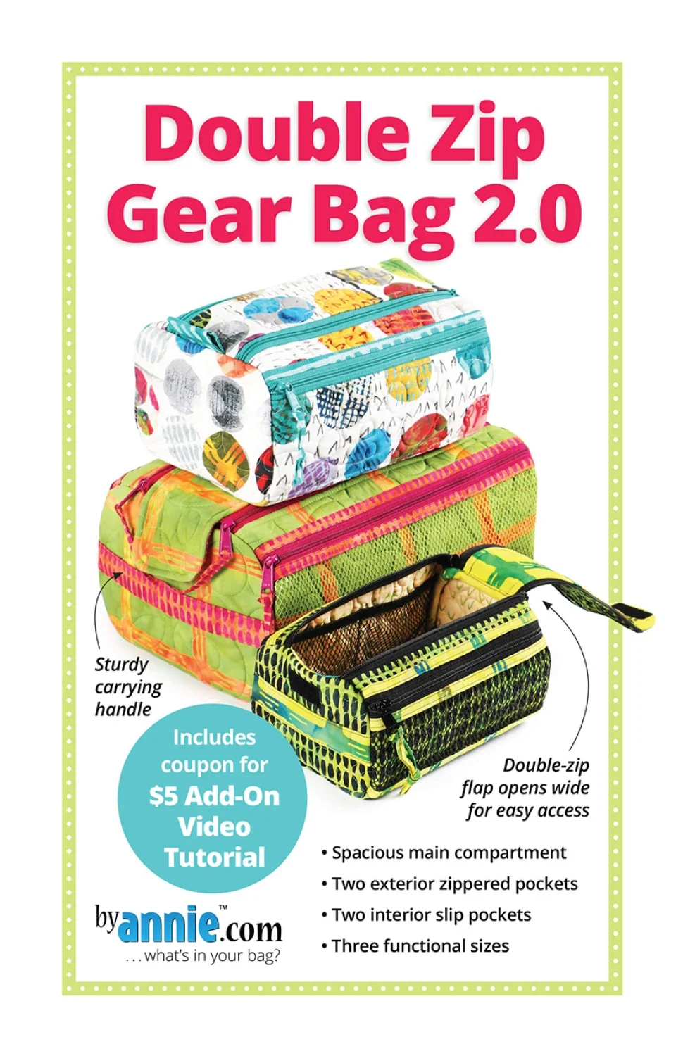 Double Zip Gear Bag - Schnittmuster von byAnnie - Papierform