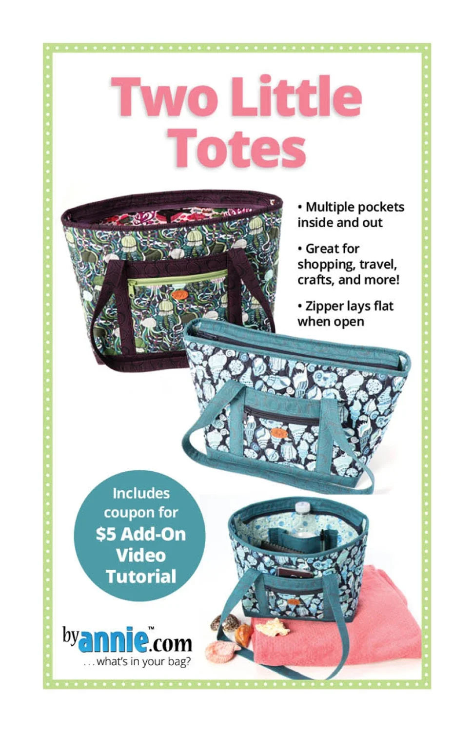 Two Little Totes - Schnittmuster von byAnnie - Papierform