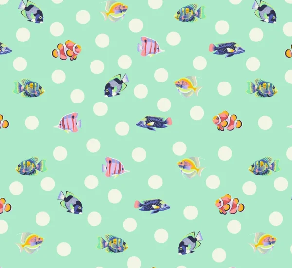Floral Reef - School Crossing Seafoam - Tula Pink - FreeSpirit Fabrics - PWTP268.SEAFOAM