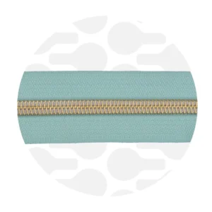Endlos-Reißverschluss #5 - Mint Green / Gold - 1-Meter-Zuschnitt - ZipperZoo