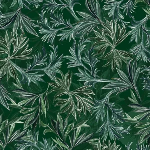 Winterberry Floral - Winter Leaves Dark Green - Benartex - 14016P-44