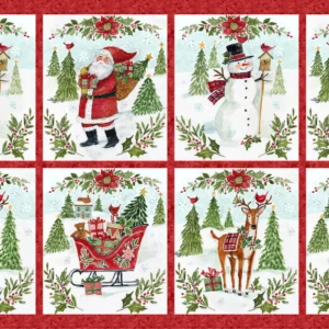 Snowy Greetings - Panel - Lumin Fabrics - W105-029-306