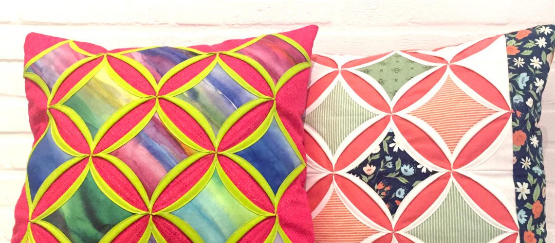 Cathedral Window Patchwork Kissen